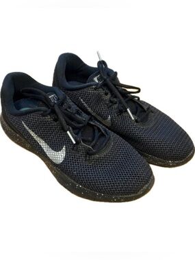 Nike Flex TR7 Women’s Black Athletic Shoes Gray Nike Logo Size 10